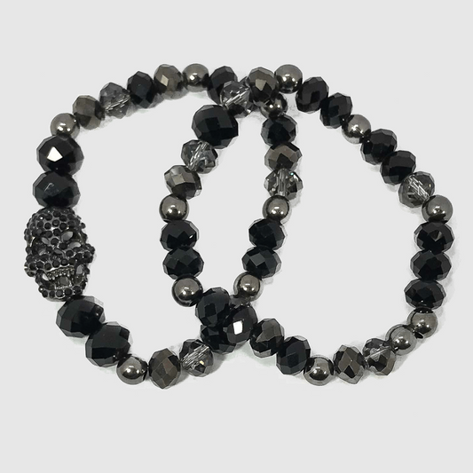 Black Pave Skull Stack 9